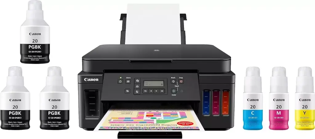 Canon PIXMA G6020 (Color Inkjet Printer, Wireless, Refillable Ink)