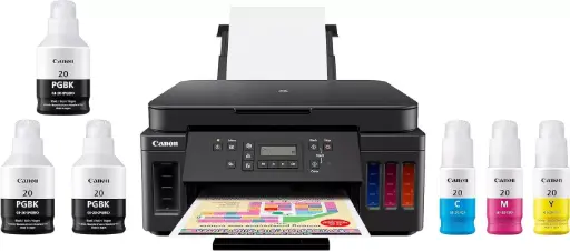[REF-21BE0A] Canon PIXMA G6020 (Color Inkjet Printer, Wireless, Refillable Ink)